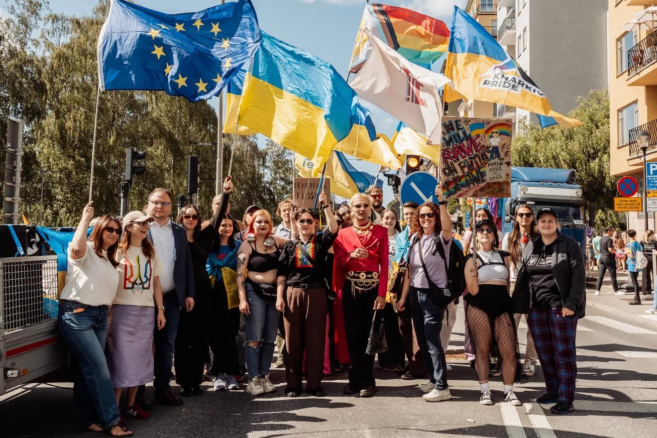 Group photo of Pride participants from Ukraine